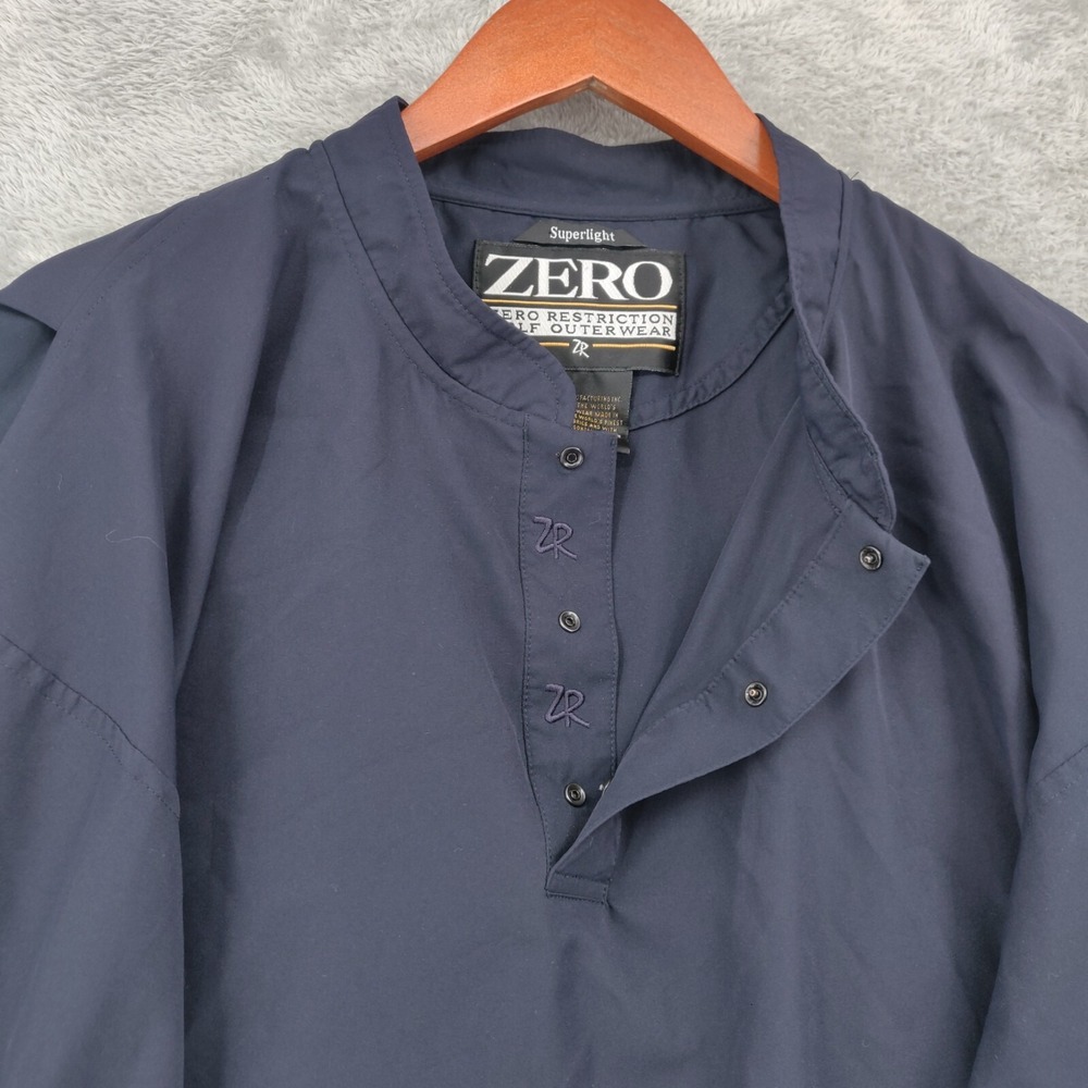 Zero Restriction Pullover Jacket Mens XL Blue Golf Windbreaker Super Light - Picture 3 of 14